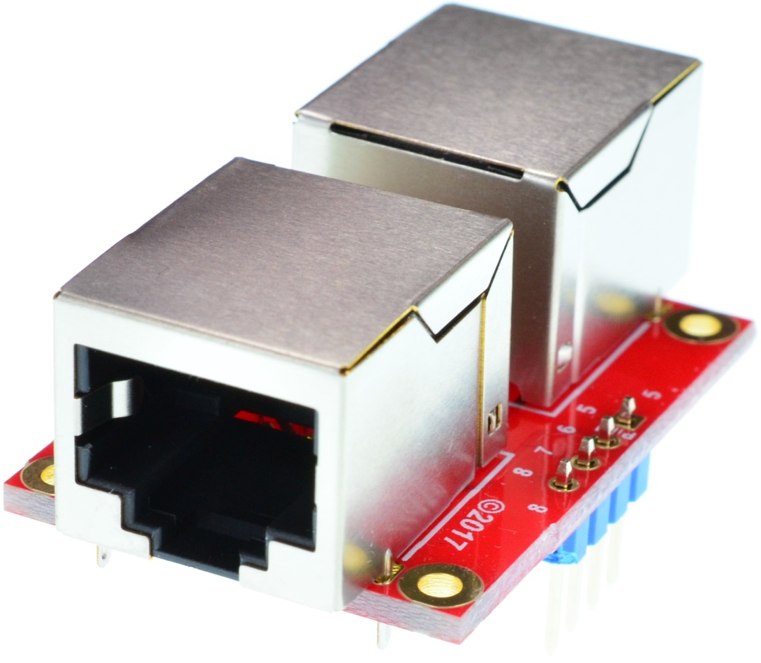 RJ45 8P8C Female to RJ45 8P8C Female pass-through adapter breakout